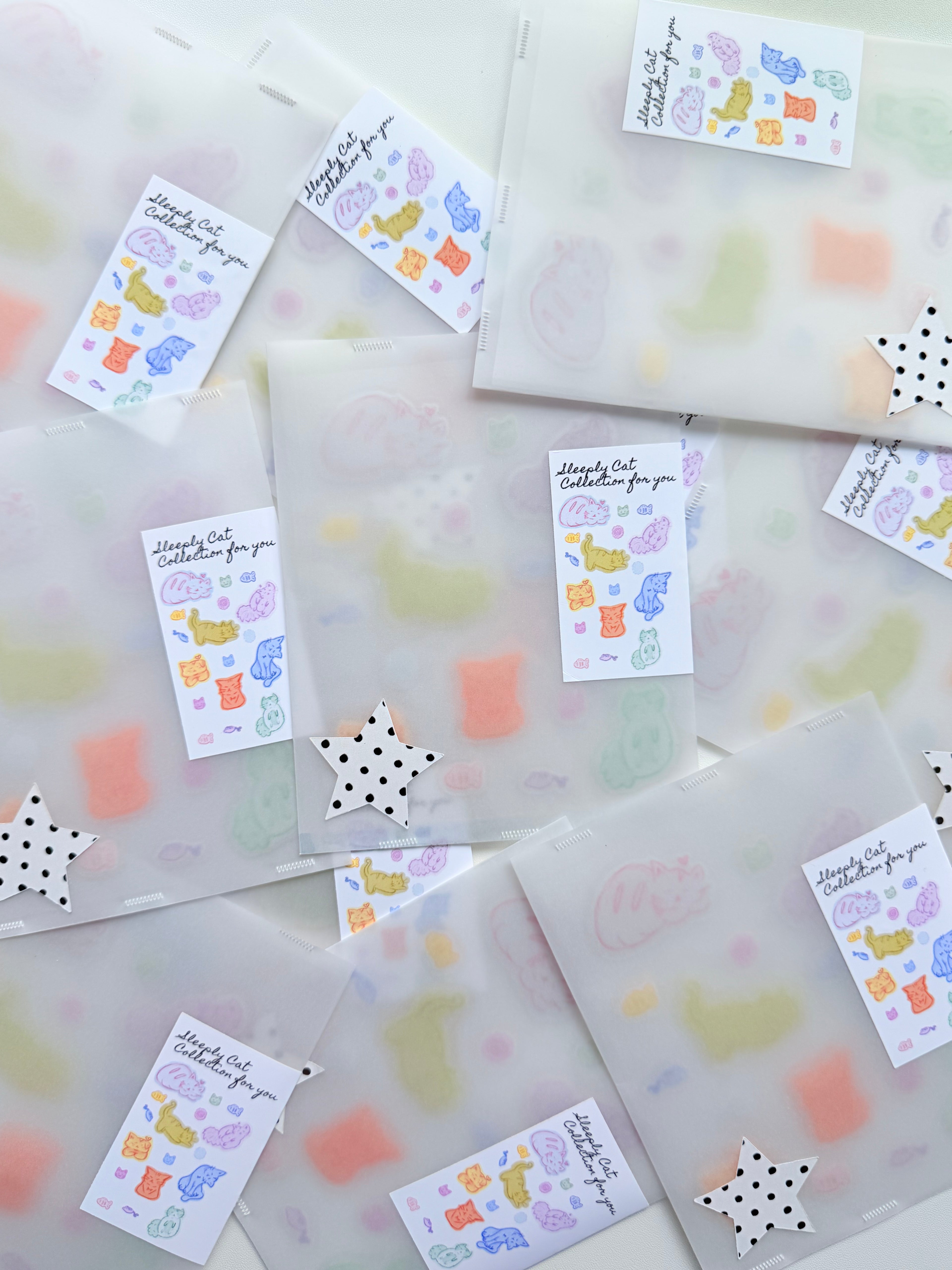 Cloud Sleepy Cats Stickers - 3D